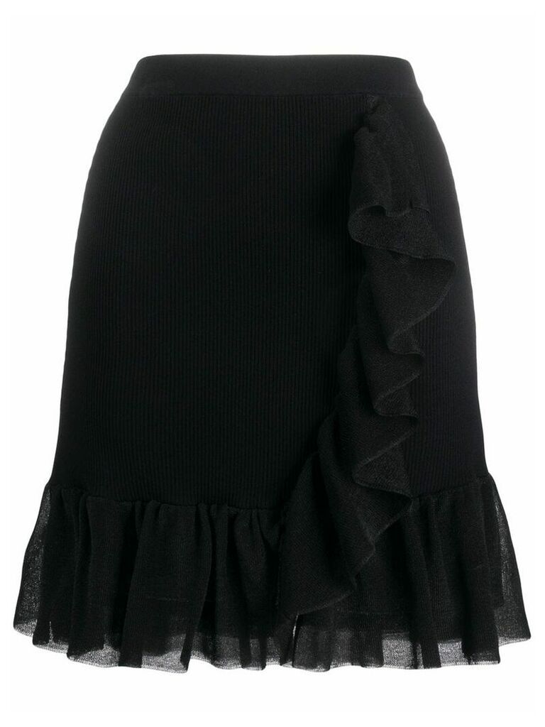 Sandro Paris Laurene ruffle trim skirt - Black