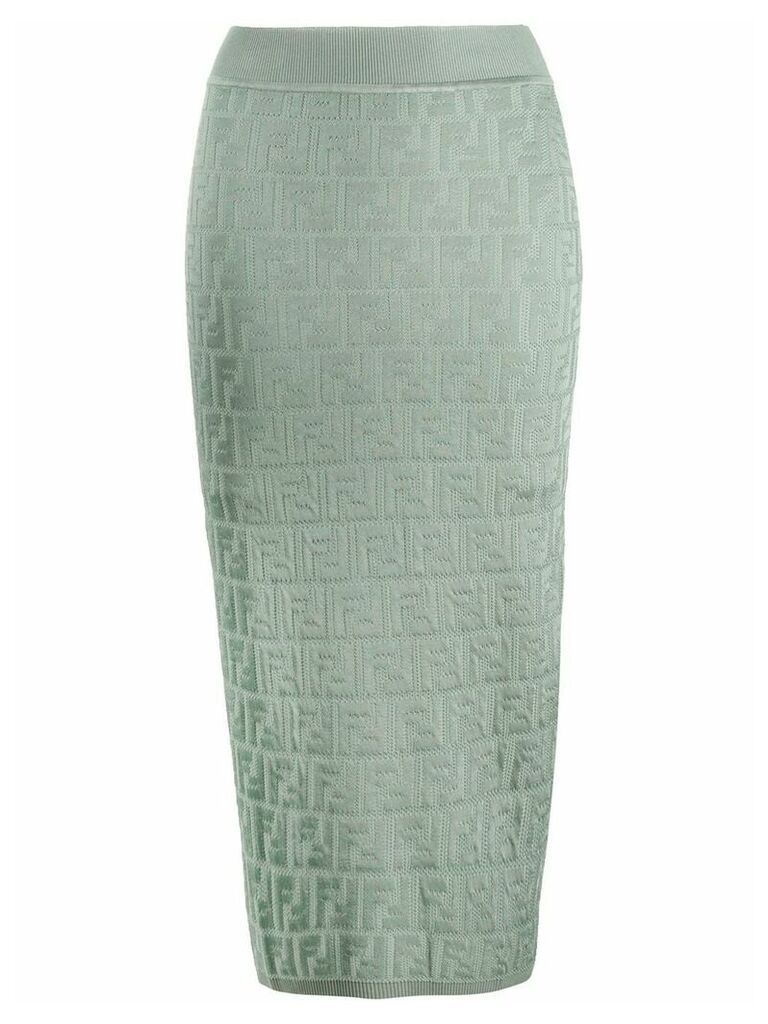 Fendi FF motif pencil skirt - Green