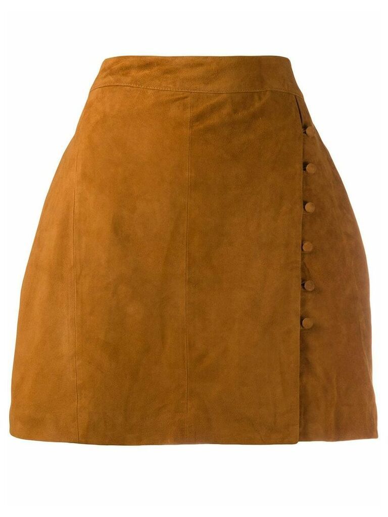 L'Autre Chose side buttons a-line skirt - Brown