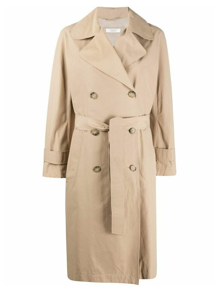 Peserico double breasted trench coat - NEUTRALS