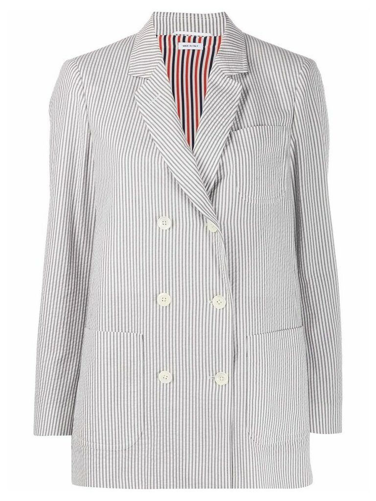 Thom Browne striped double-breasted blazer - Grey