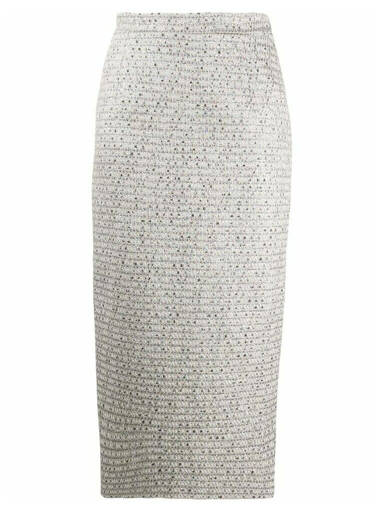 Alessandra Rich woven pencil skirt - SILVER