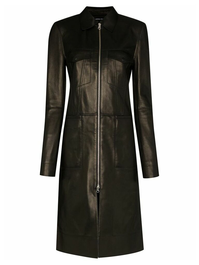 Kwaidan Editions Zip-up mid-length coat - Black
