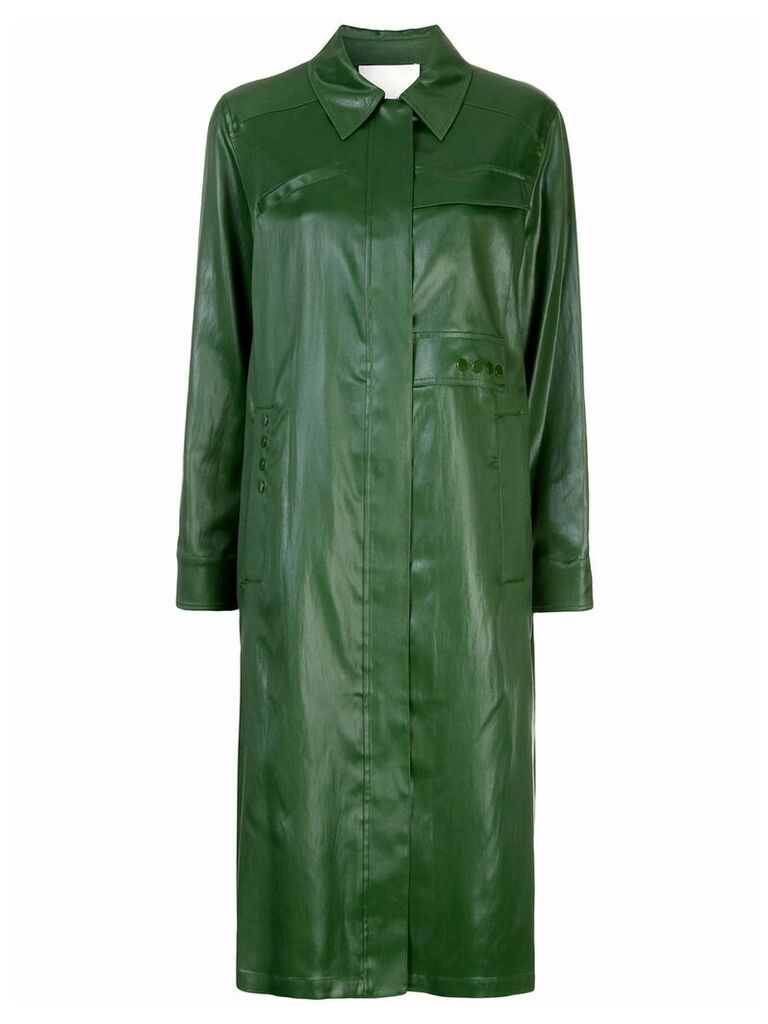 3.1 Phillip Lim mid-length zipped overcoat - Green