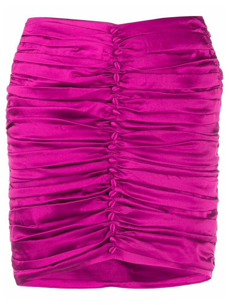 Retrofete ruched button skirt - PINK