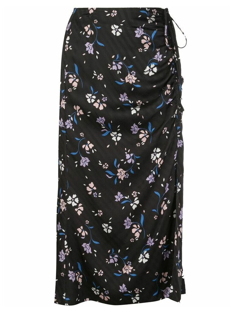 Veronica Beard floral-print midi skirt - Black