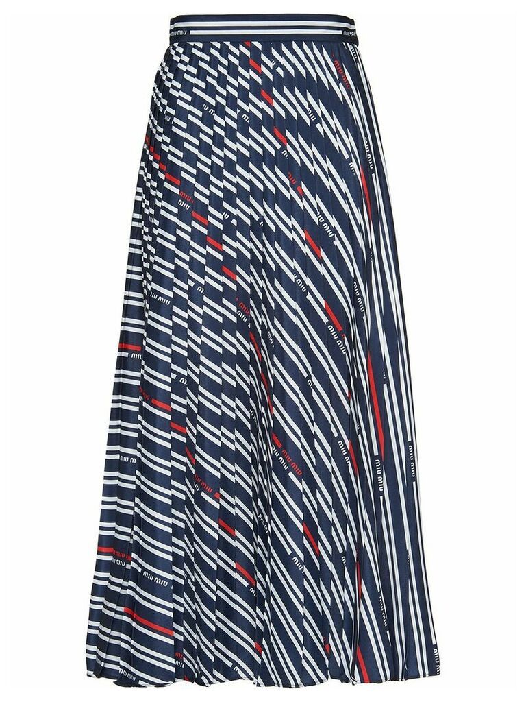 Miu Miu striped pleated skirt - Blue