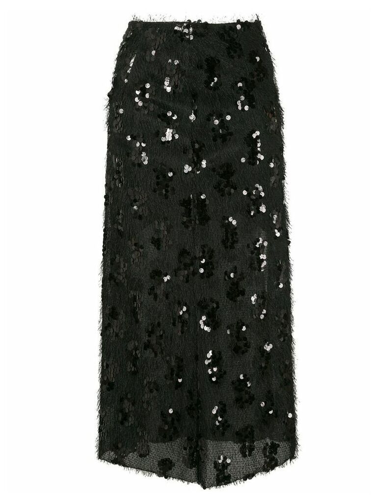 Macgraw embroidered midi skirt - Black
