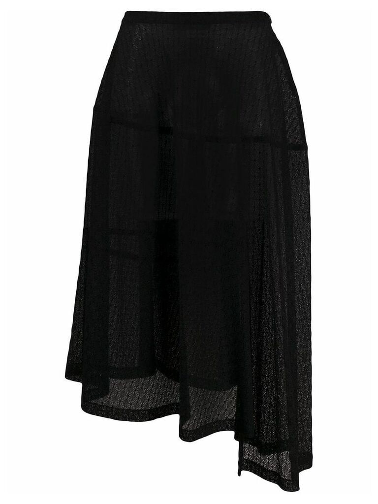 Jil Sander lace-pattern asymmetric skirt - Black