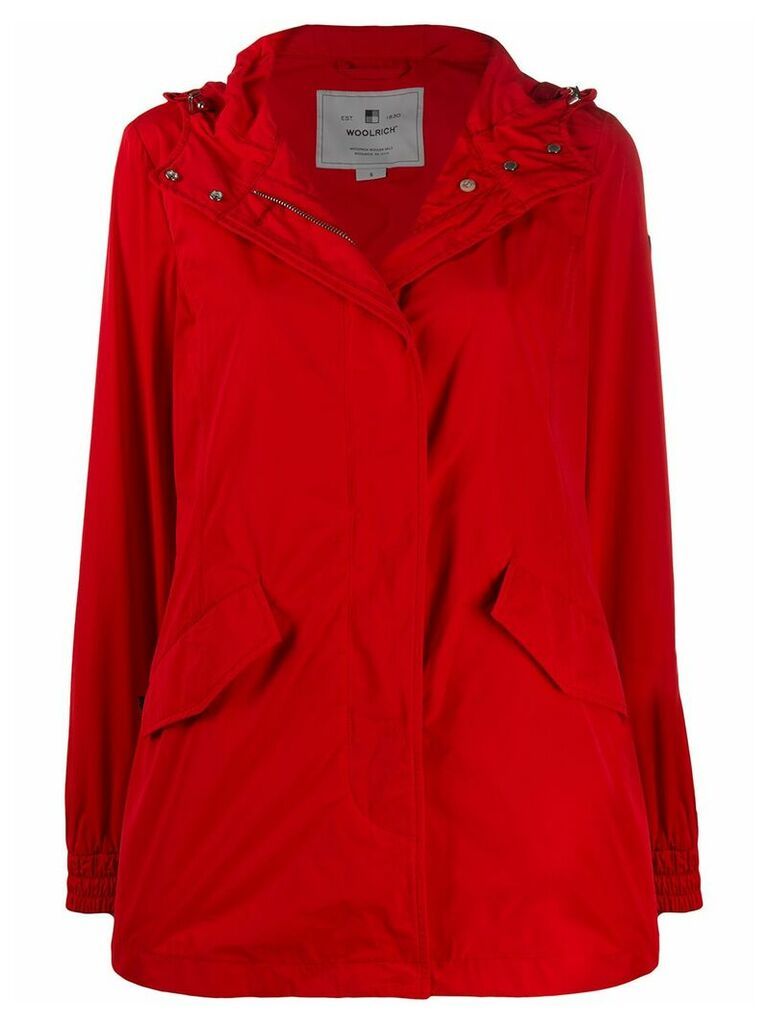 Woolrich hooded raincoat - Red