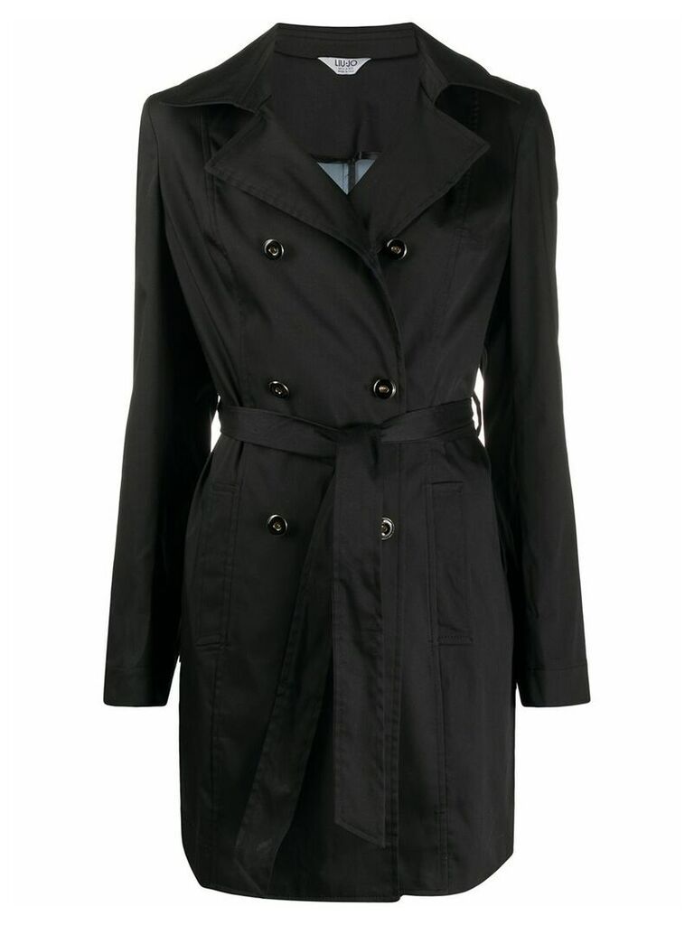 LIU JO double-breasted belted trench - Black