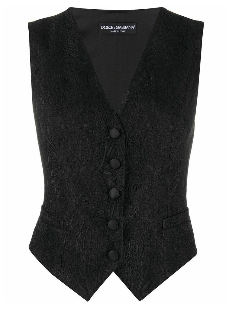 Dolce & Gabbana jacquard button-up waistcoat - Black