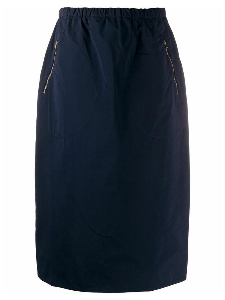 Sofie D'hoore calf length zipped pocket skirt - Blue