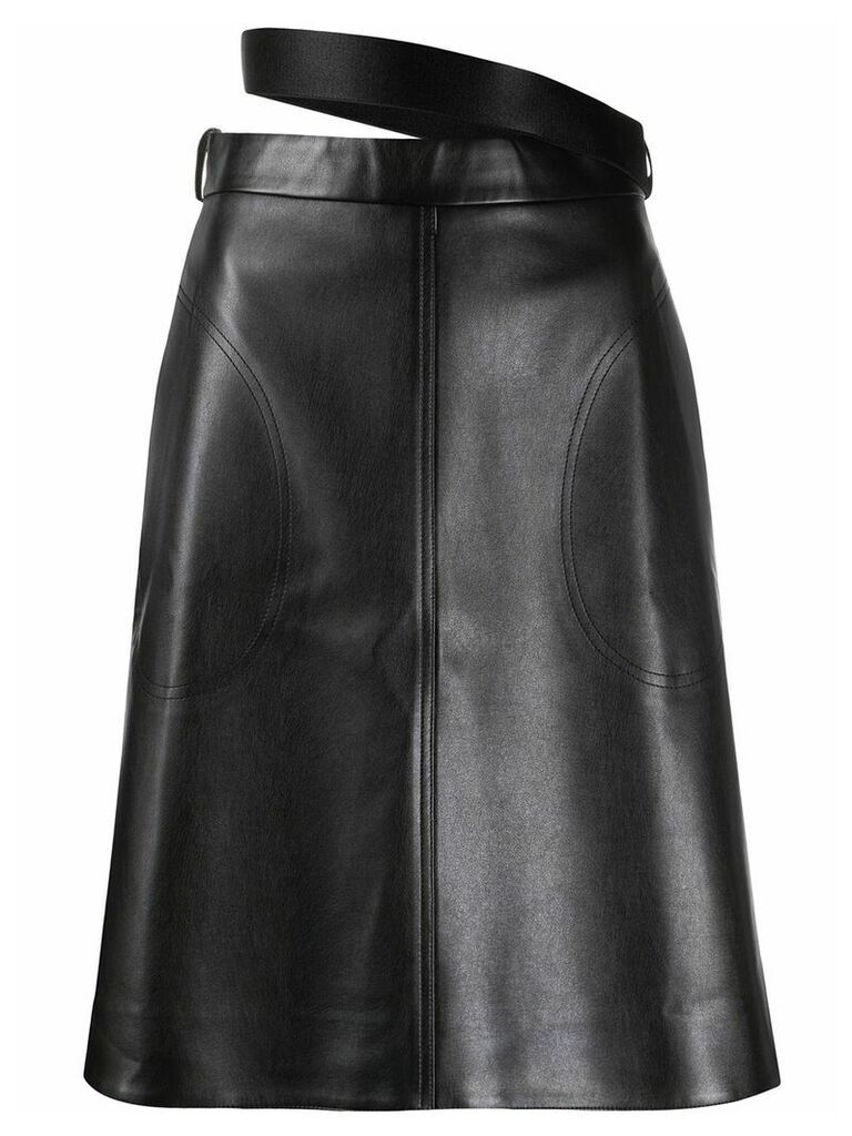 Peter Do leather look midi skirt - Black