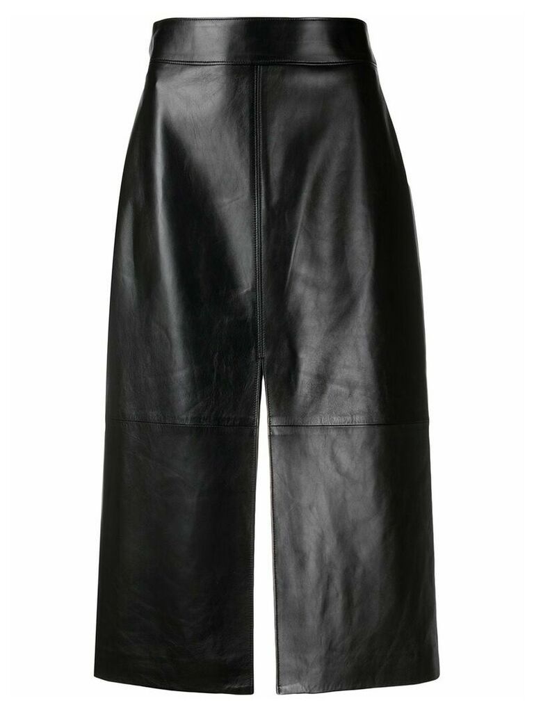 Givenchy slit leather skirt - Black