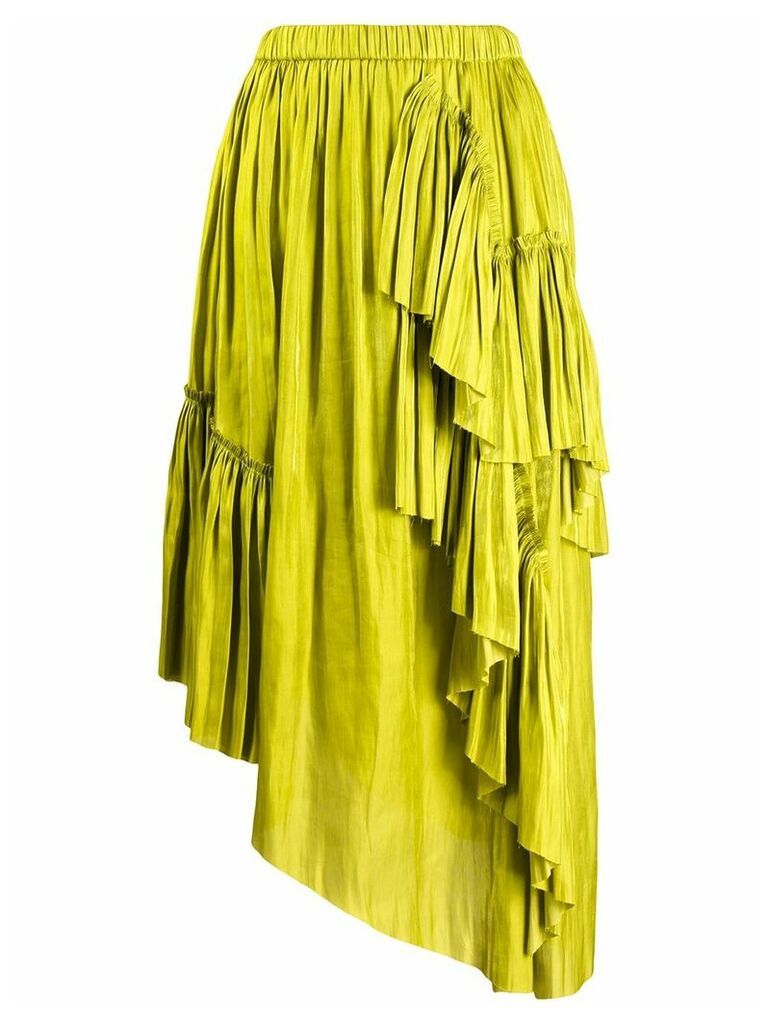 Marques'Almeida ruffled asymmetric skirt - Green