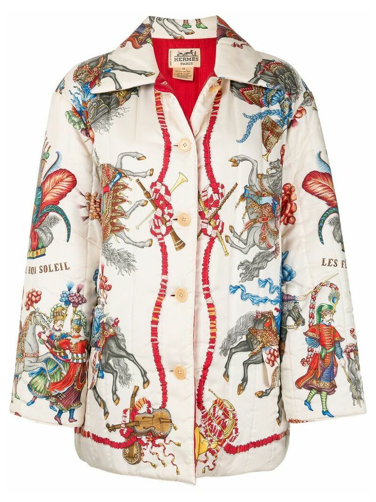 Hermès pre-owned single-breasted long sleeve jacket coat - White