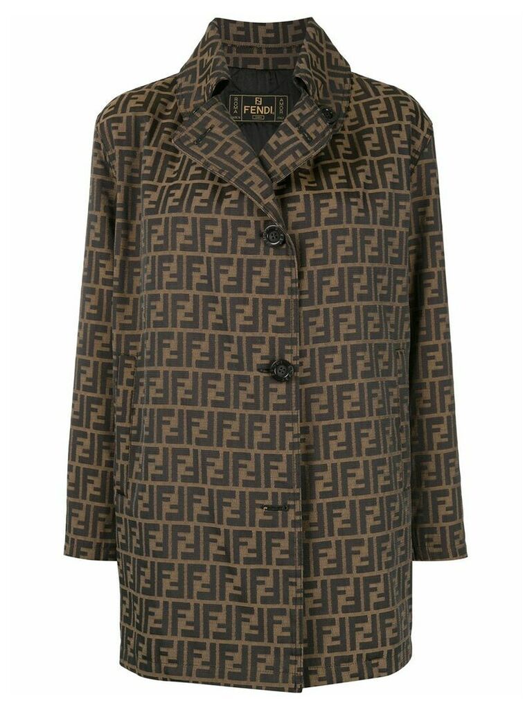 Fendi Pre-Owned Zucca pattern long sleeve jacket coat - Brown