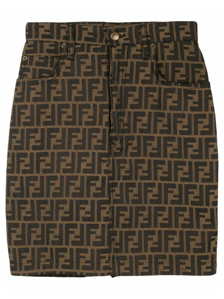 Fendi Pre-Owned Zucca pattern skirt - Brown