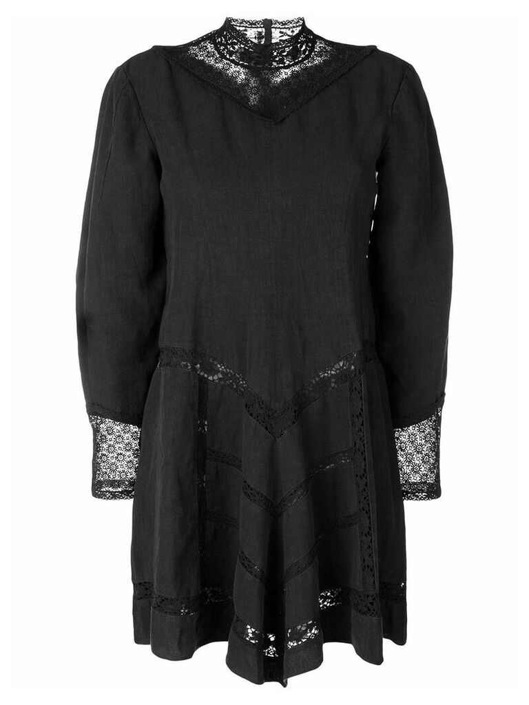 Isabel Marant lace panel short dress - Black