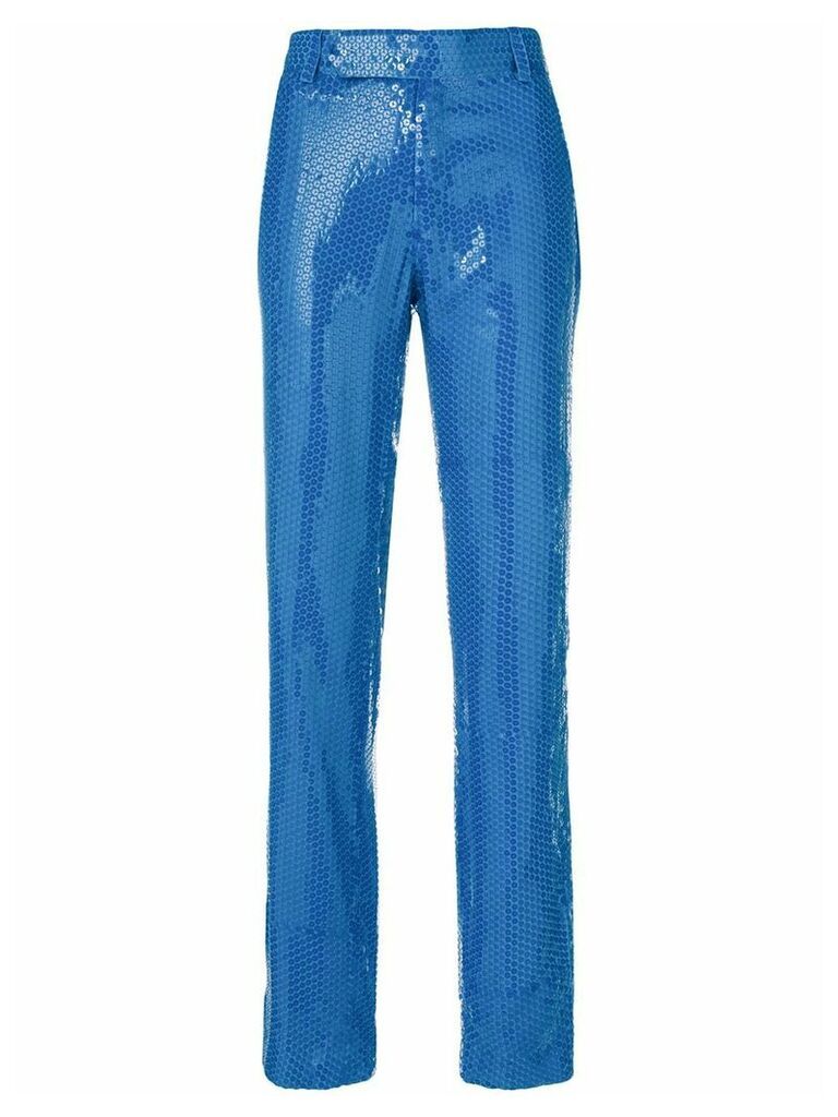 MSGM sequin embellished trousers - Blue