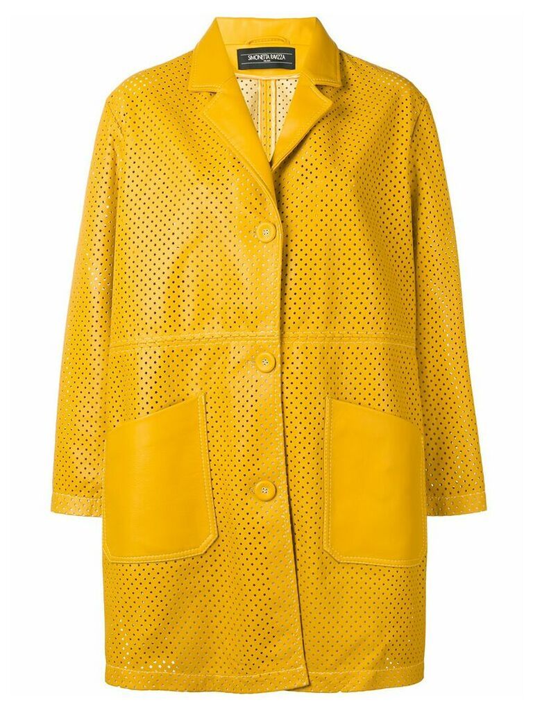 Simonetta Ravizza classic leather coat - Yellow
