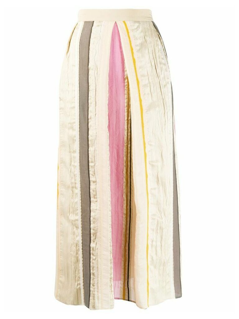 Lorena Antoniazzi striped midi skirt - Neutrals