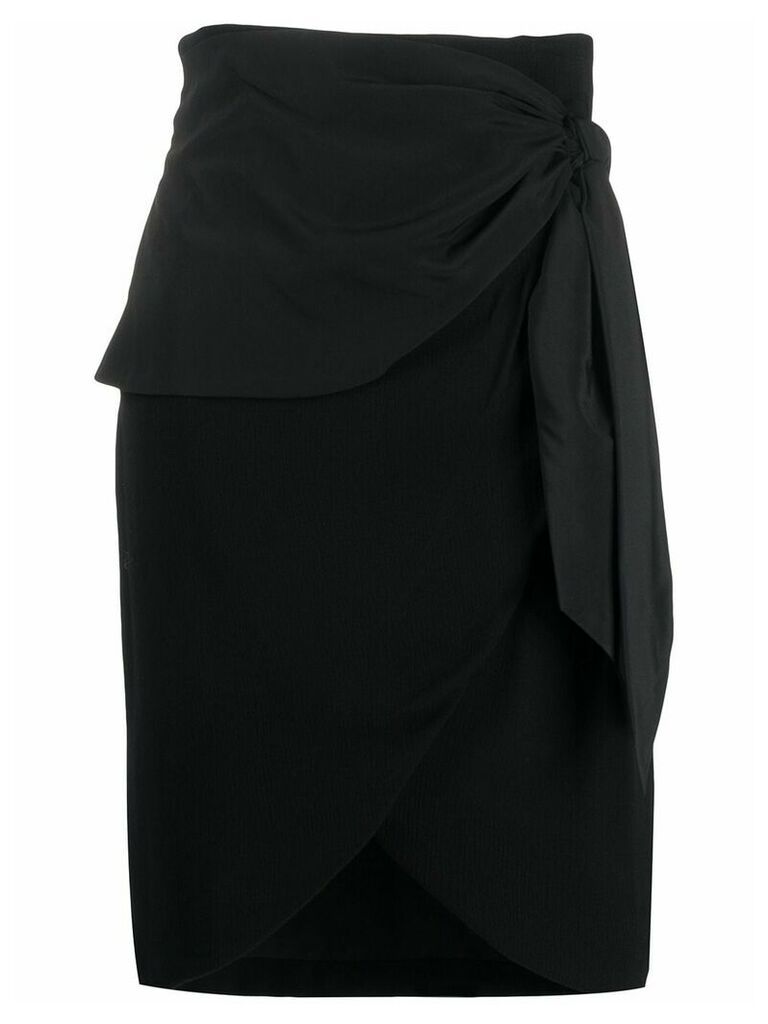 Federica Tosi draped knot detail silk skirt - Black