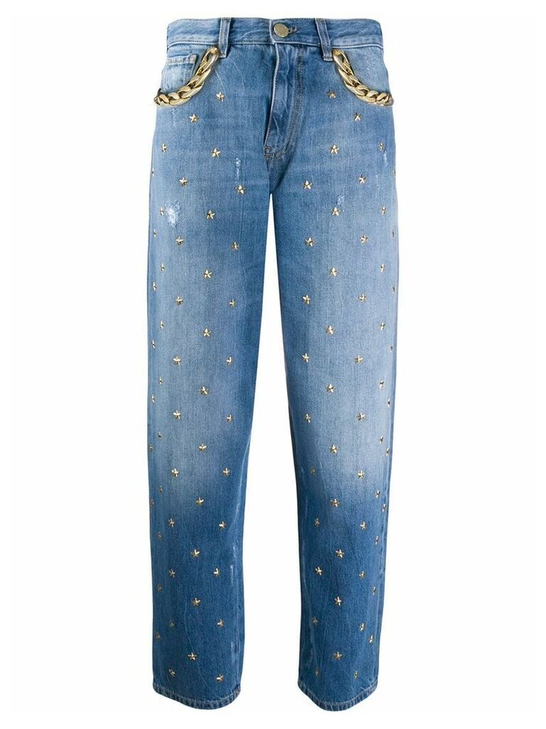 Pinko star-studded mom jeans - Blue