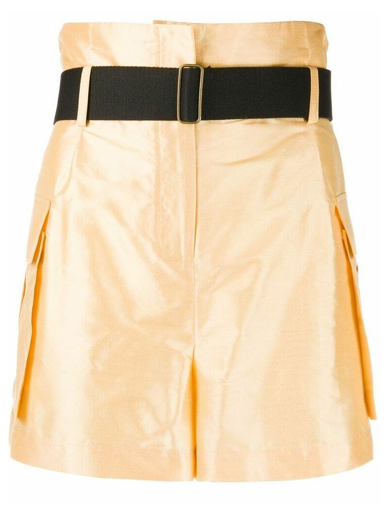 Erika Cavallini belted shorts - Yellow