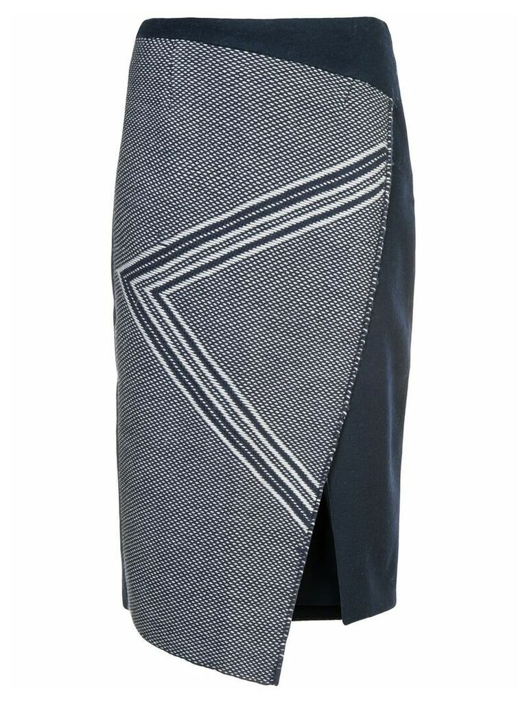 VOZ asymmetric pattern skirt - Blue