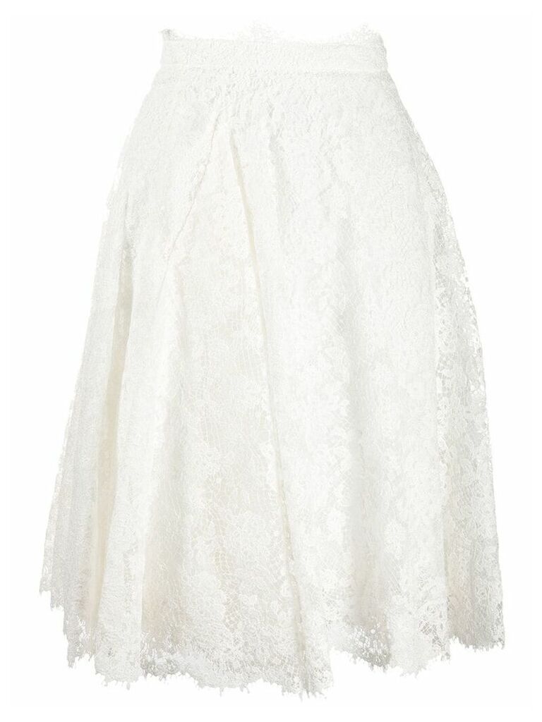 Ermanno Scervino embroidered flared skirt - White
