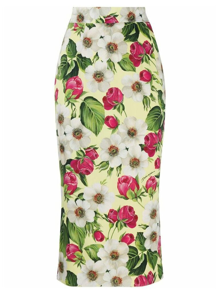 Dolce & Gabbana floral midi skirt - Green