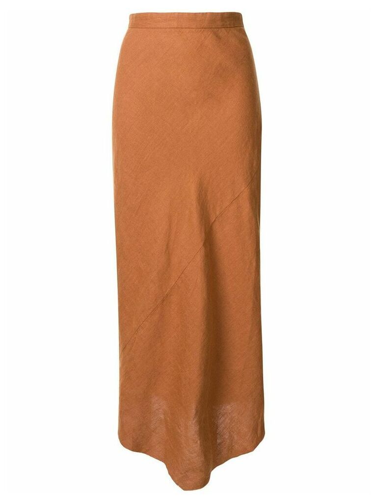 Venroy high-waisted asymmetric skirt - Brown