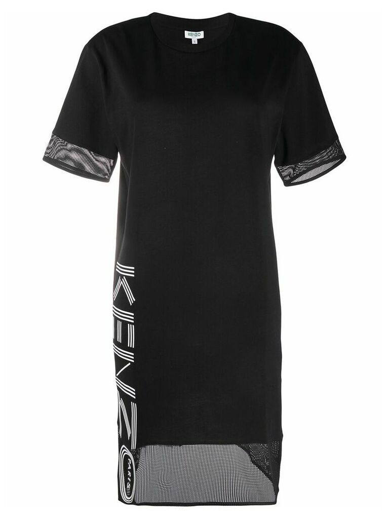 Kenzo mesh hem logo T-shirt dress - Black