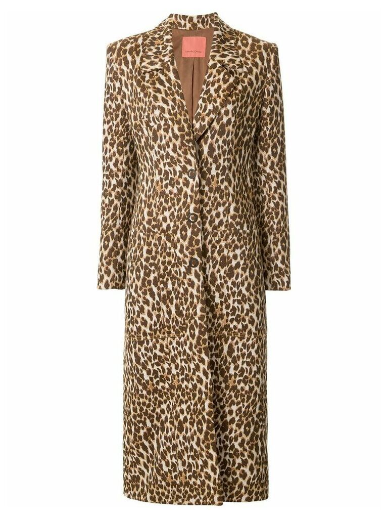 Manning Cartell single-breasted leopard coat - Brown