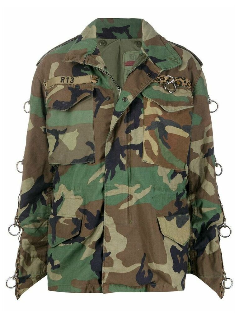 R13 camouflage print jacket - Green