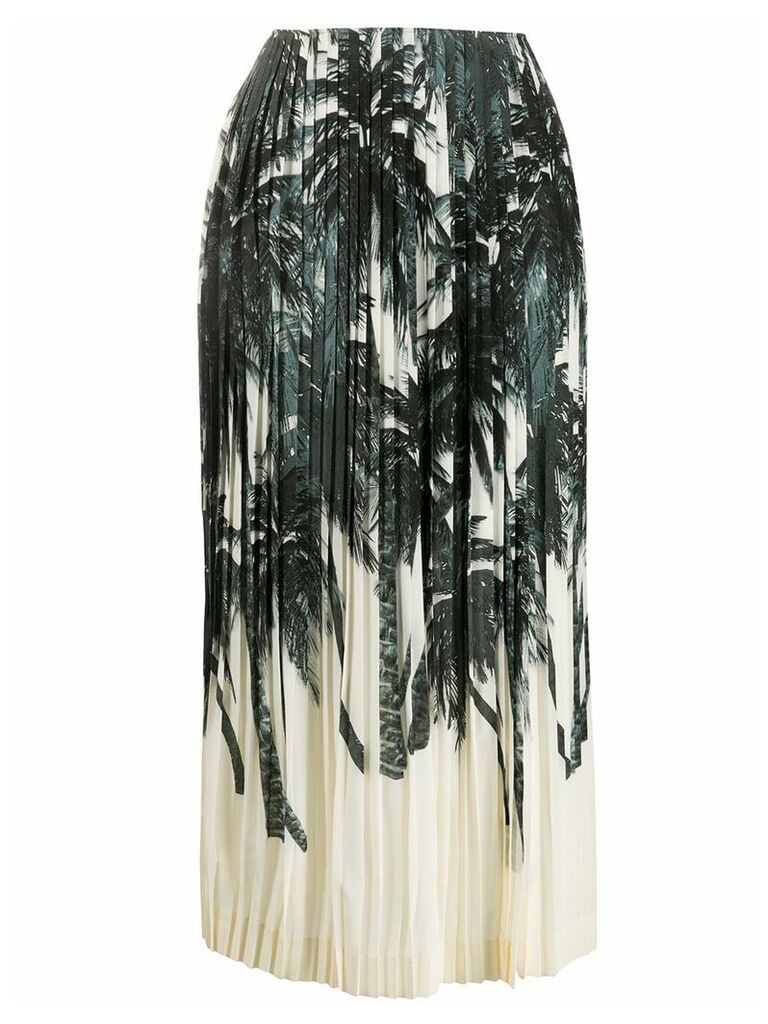 Ermanno Scervino palm tree print pleated skirt - Black