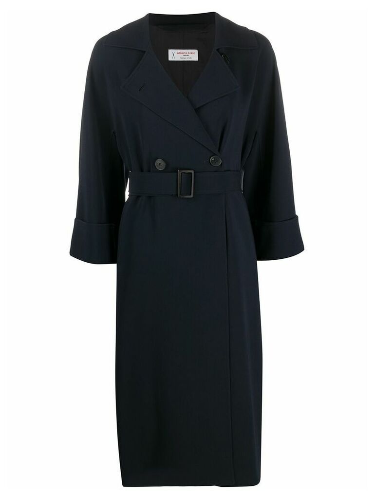 Alberto Biani belted trench coat - Blue