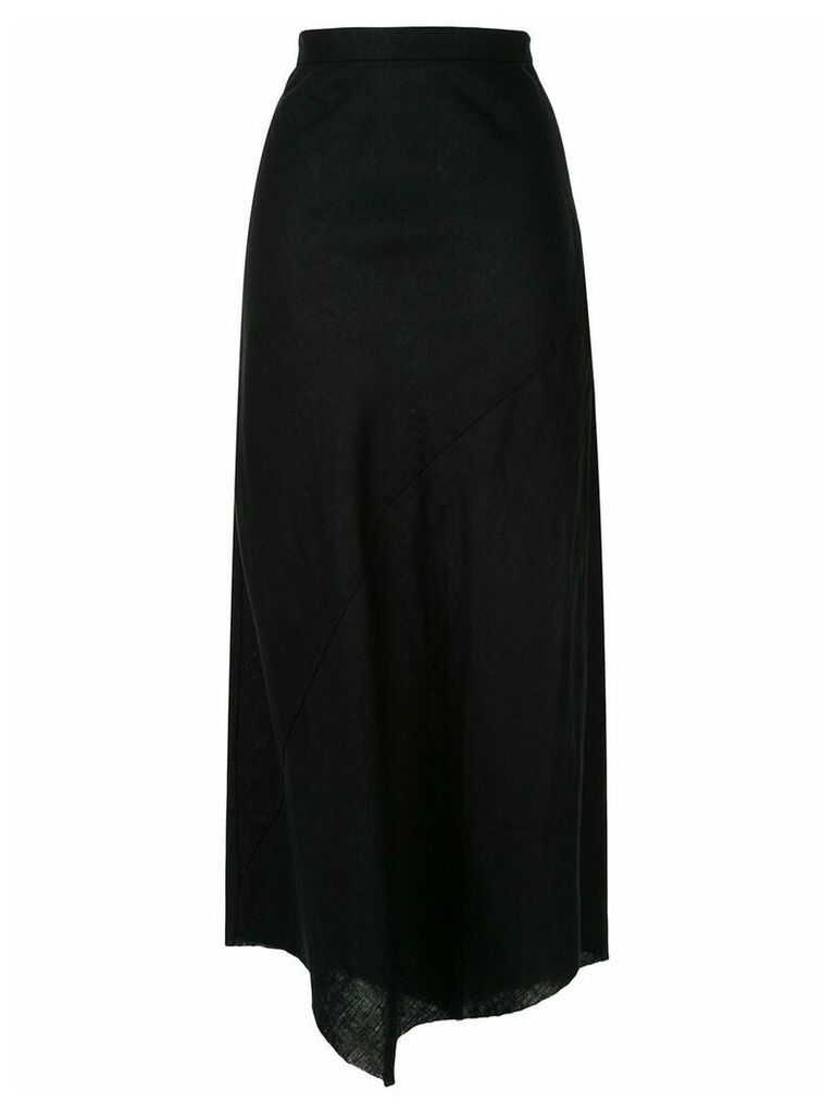 Venroy asymmetric linen skirt - Black