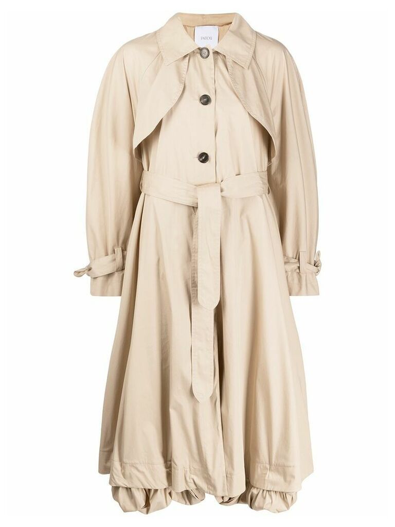 Patou flared belted trench coat - Neutrals