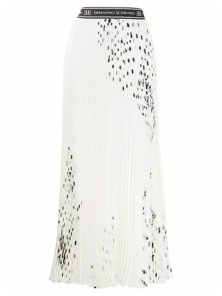 Ermanno Scervino polka-dot pleated skirt - White