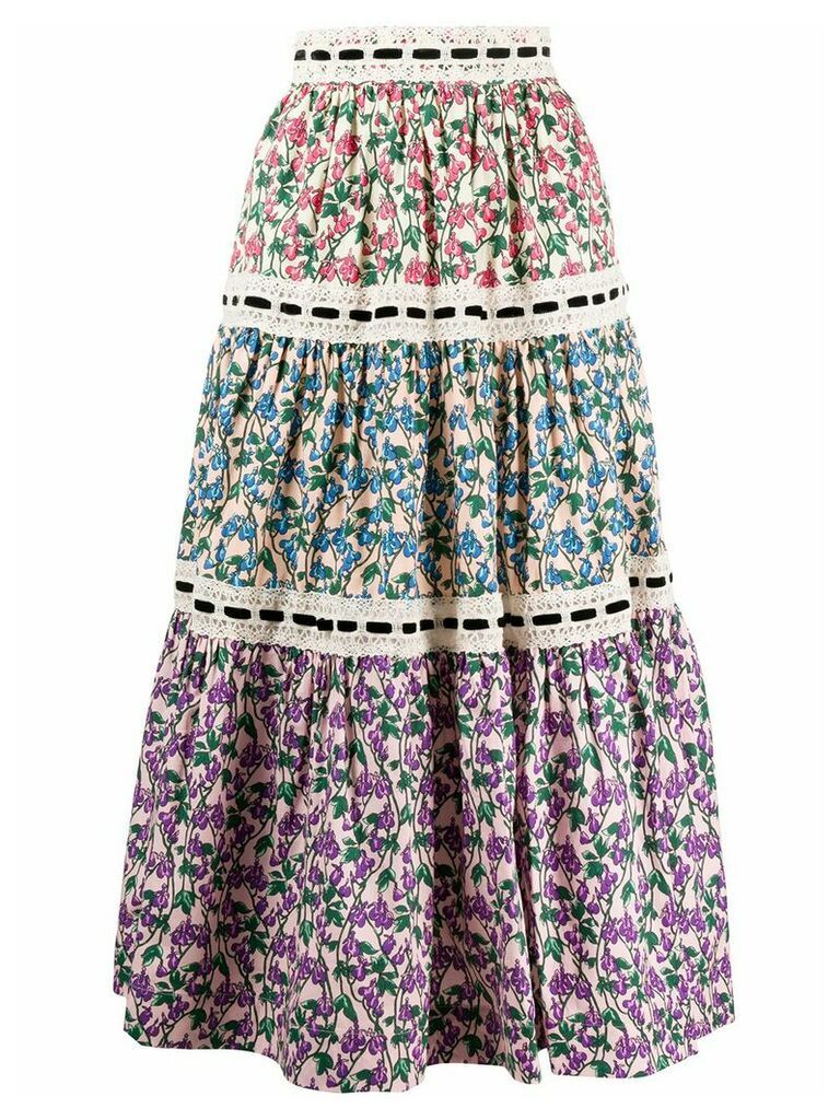 Marc Jacobs floral print A-line skirt - PINK
