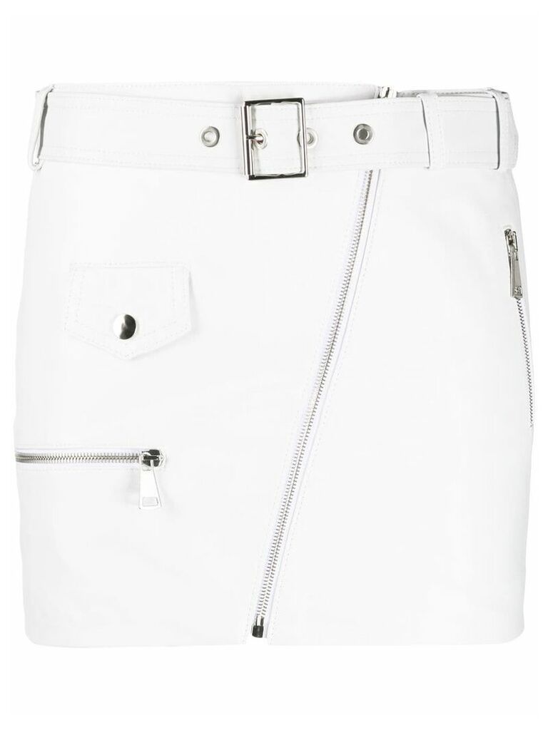Manokhi zipped leather skirt - White