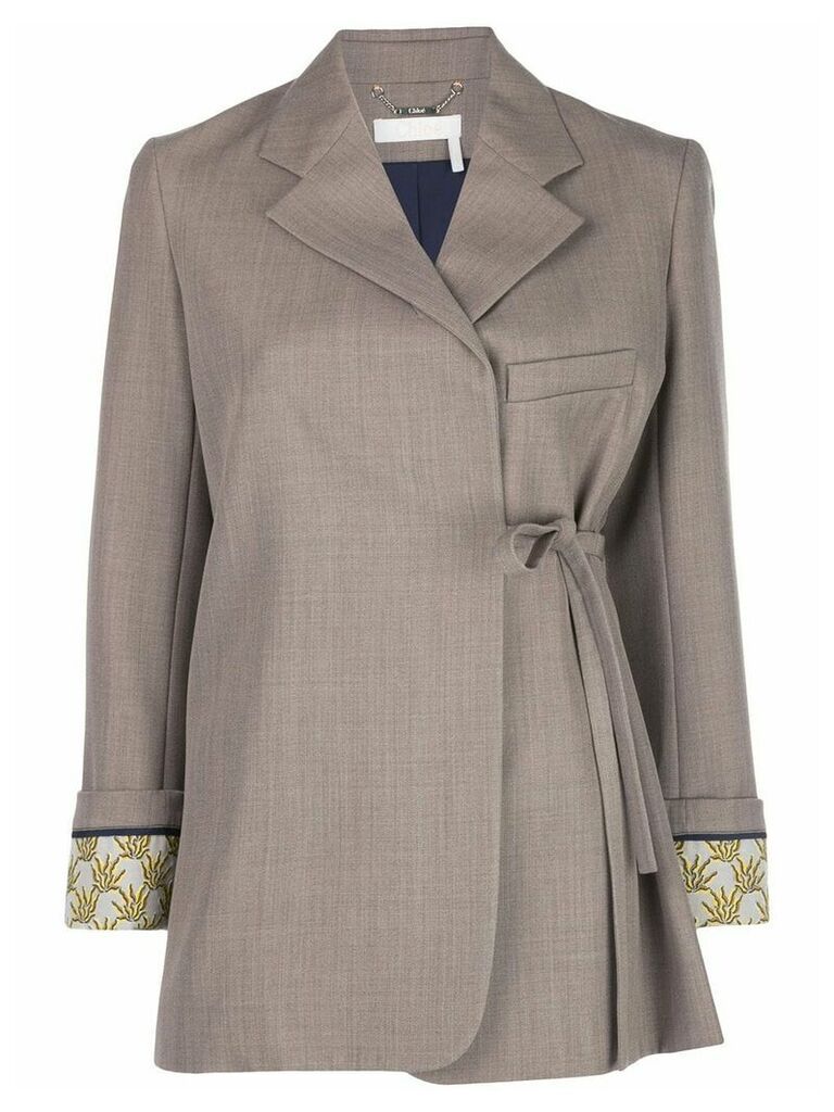 Chloé printed cuffs wrapped front blazer - Brown