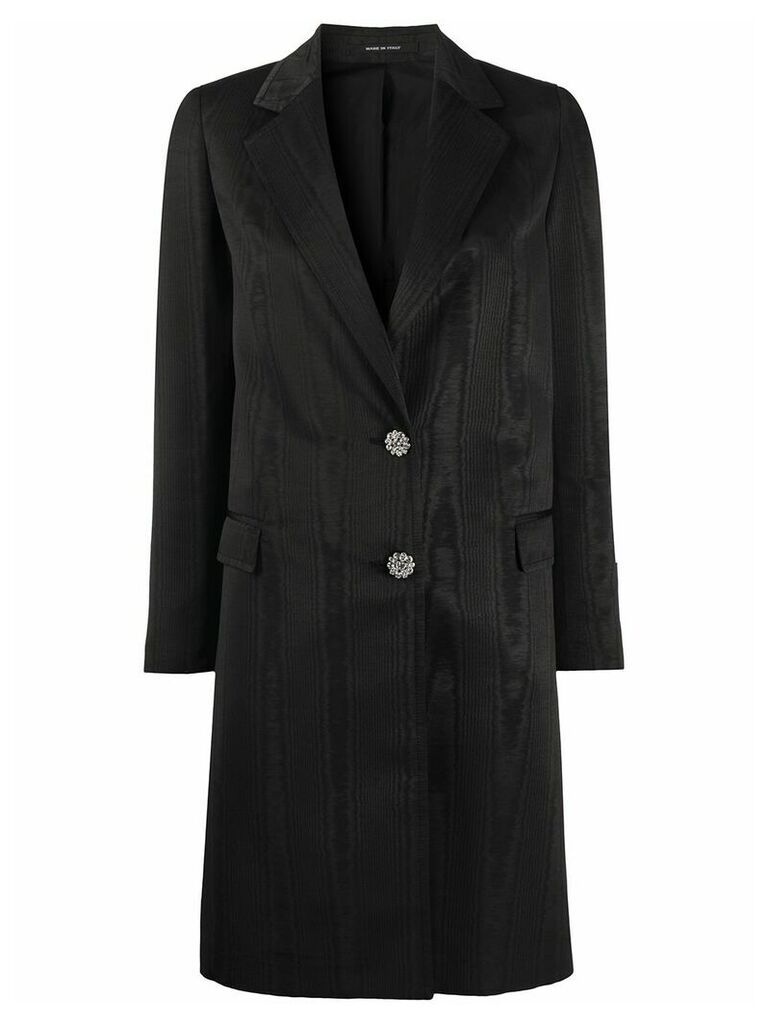 Tagliatore crystal buttoned fitted coat - Black