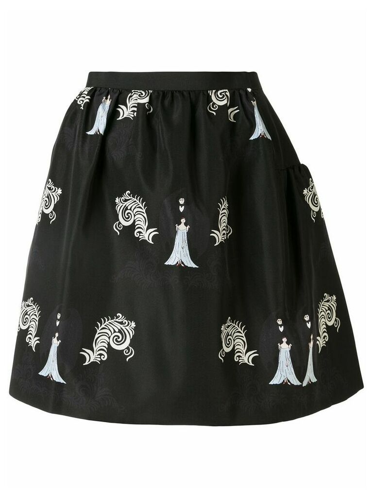 Undercover pull-on A-line skirt - Black