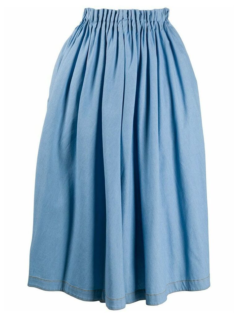 Marni high-waisted pleated midi skirt - Blue