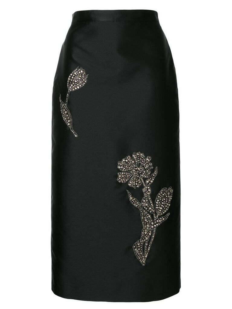 Erdem sequin appliqué pencil skirt - Black
