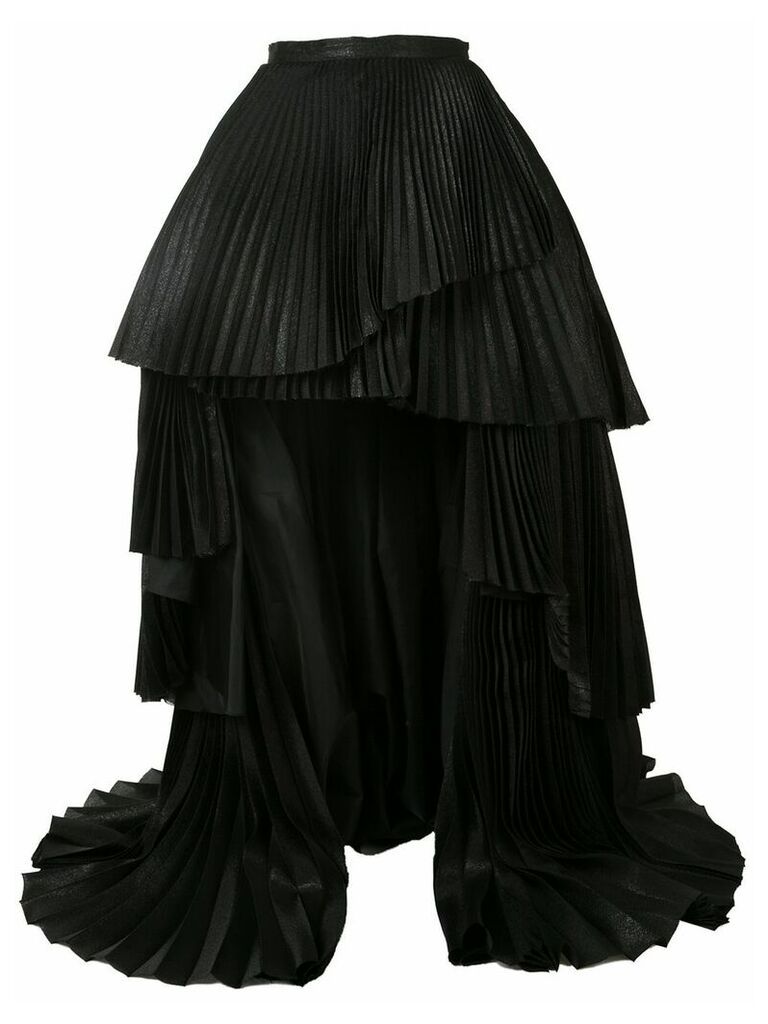 Isabel Sanchis pleated asymmetric skirt - Black